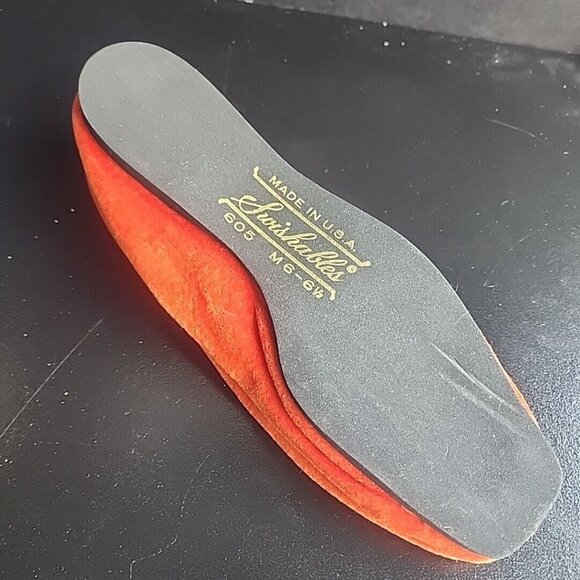 Vintage SWISHABLES Slippers House Shoes Foam Velveteen Dark Orange 6-6.5 NOS - Picture 3 of 5